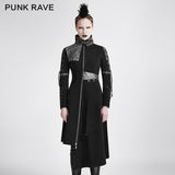 Asymmetric Hem Vintage And Modern Punk Jacket With High Collar