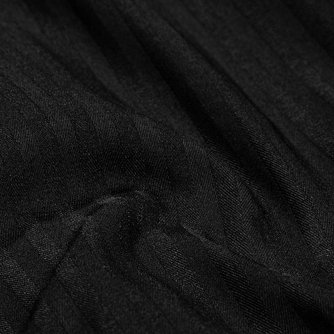 Great Black Striped Punk Shirts With Vertical Sense Plaids