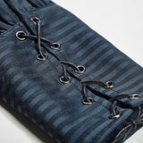 Great Black Striped Punk Shirts With Vertical Sense Plaids