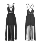 Elegant Gothic Layered Lace Chiffon Strap Dress