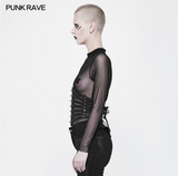 PUNK RAVE leather black girdles corset