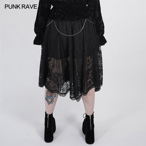 Dark night Gothic Lace Skirt