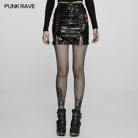 Punk sexy PU skirt