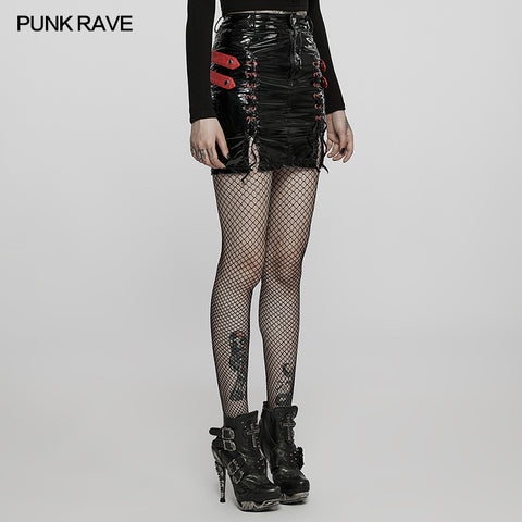 Punk sexy PU skirt