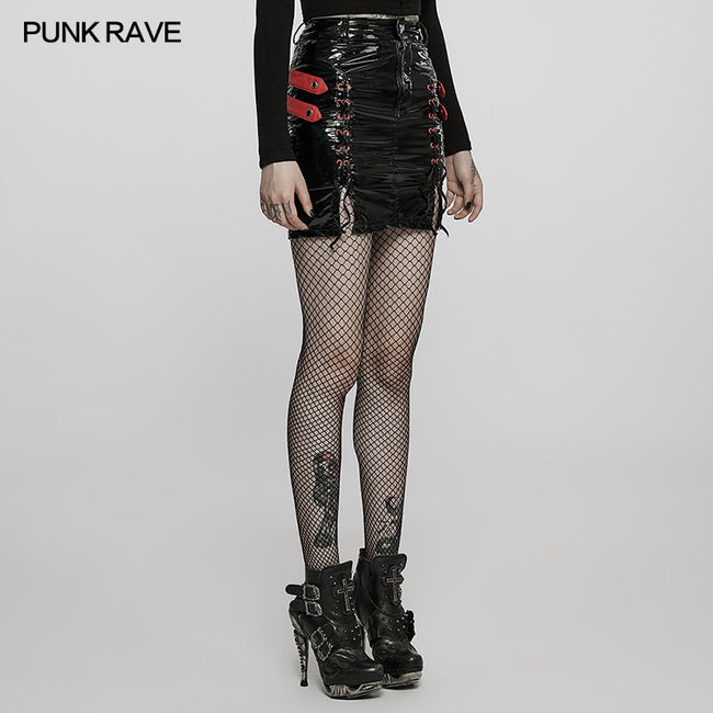 Punk sexy PU skirt