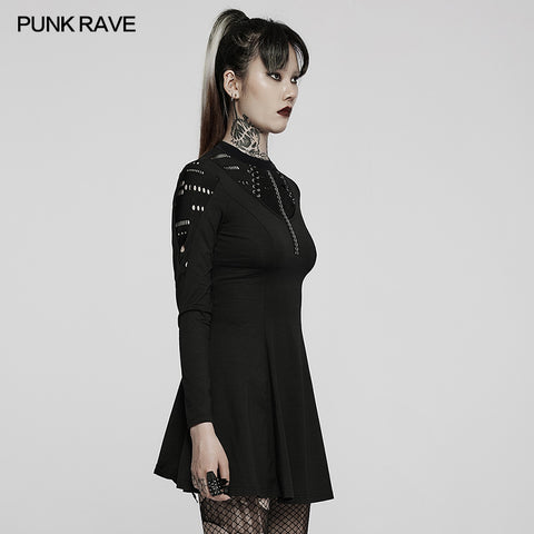 Goth long sleeve daily wear dress
