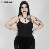 Sexy gothic velvet flower camisole