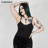 Sexy gothic velvet flower camisole