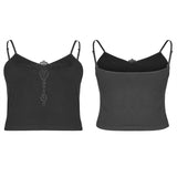 Sexy gothic velvet flower camisole