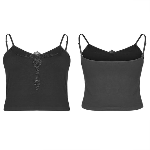Sexy gothic velvet flower camisole