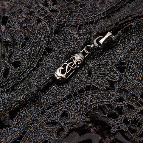Chinoiserie Dark velvet burning out long coat