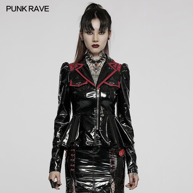 Goth sexy patent leather jacket