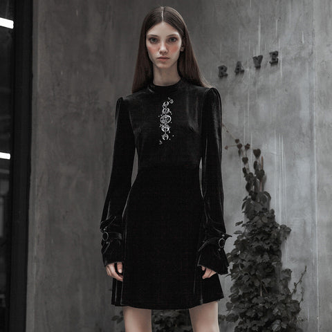 Velvet Japanese Embroidery Dress