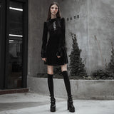 Velvet Japanese Embroidery Dress