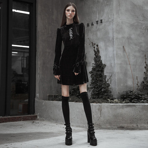 Velvet Japanese Embroidery Dress