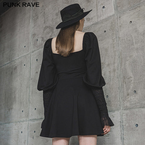 Princess sleeve patchwork chiffon embroidered dress
