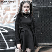 Punk pretend Waist sealing with tight-waist braces overskirt