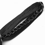 Swallow gird stitching suspenders punk little black dress
