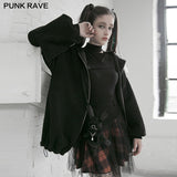 "PUNK" series mesh stitched plaid high-waisted skirt