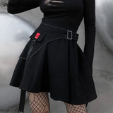 Punk waist-sealing pleated skirt
