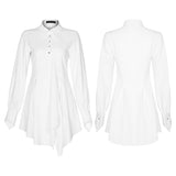 Asymmetric lower hem shirtdress