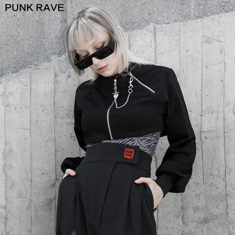 Double zippers Cardigan hoodie