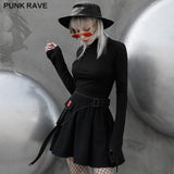 Collor padded shoulders Slim long sleeve t-shirt