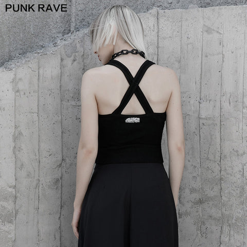 Back cross-print vest