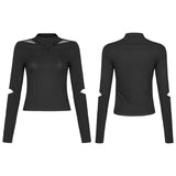 "Electronic Bionics"  Fit long sleeves Crack T-shirt
