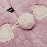 Cute ears drawstring cap short coat