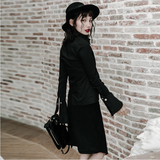 PUNK RAVE daily life black fashion designer lady casual blouse
