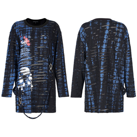Gothic loose Print Long Sleeve T-Shirt