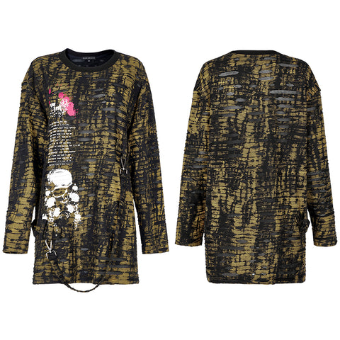 Gothic loose Print Long Sleeve T-Shirt