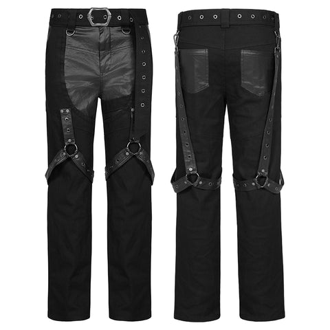 PUNK print striped Loose straight pants