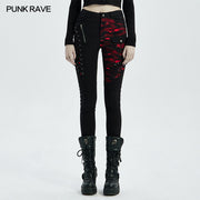 Punk blood dark denim women trousers