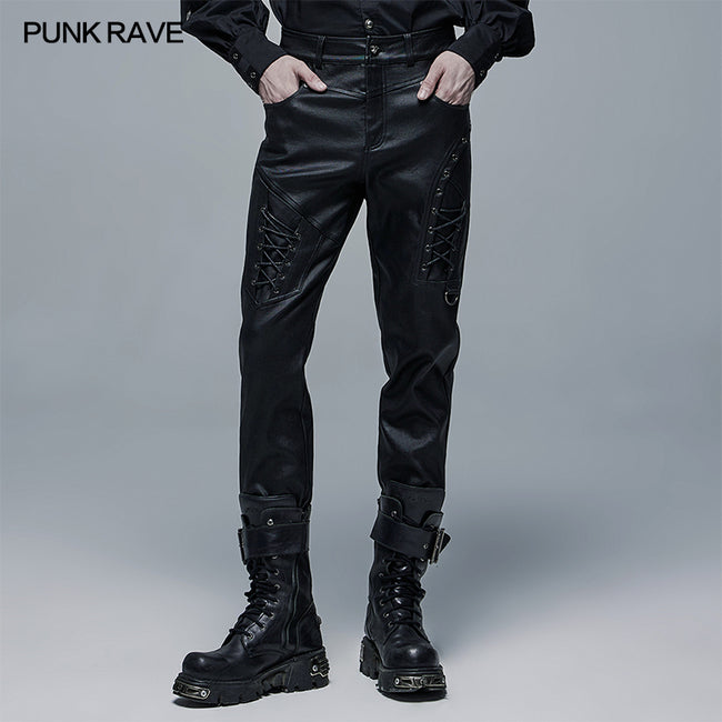 Punk Daily Imitation Leather Pants