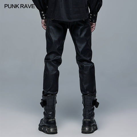 Punk Daily Imitation Leather Pants