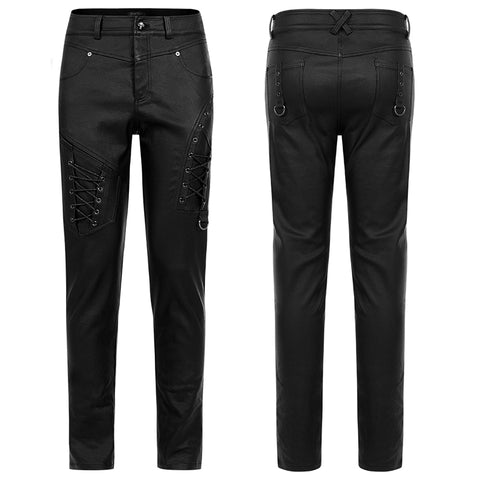 Punk Daily Imitation Leather Pants