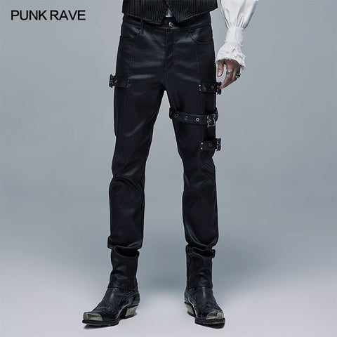 Goth Elastic Woven Long Pants
