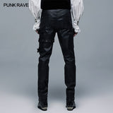 Goth Elastic Woven Long Pants
