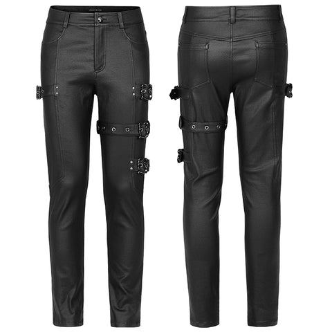 Goth Elastic Woven Long Pants
