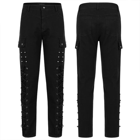Goth Elastic Woven Long Pants