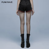 Punk elastic red and black shorts