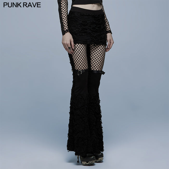 Gothic flare long pants