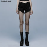 Gothic contrast color ragged jeans