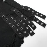 Gothic contrast color ragged jeans