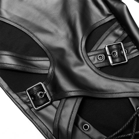 Goth skinny imitation leather pants