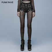Goth skinny skeleton print Leggings
