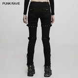 Punk handsome low waist tight fit pants