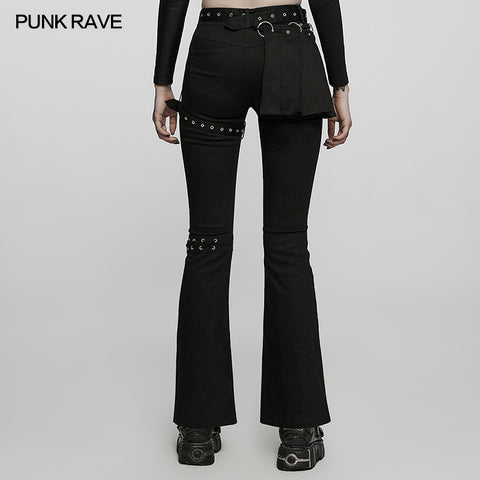 Medium low waist punk flared pants